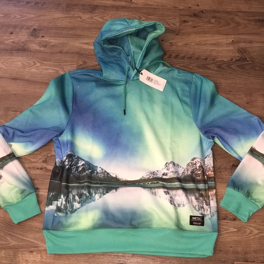 WESC Stockholm Sweden Mike Northern Lights Hoodie hooded sweatshirt jacket mens